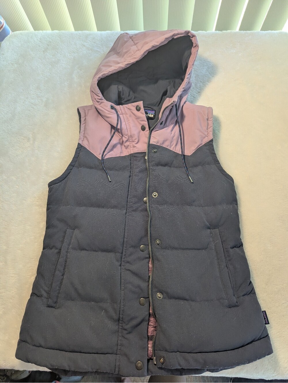 Patagonia Women's XS Hooded Bivvy Vest in Purple and Pink